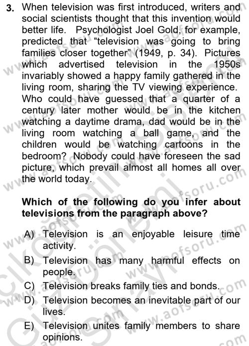 Communication Skills And Academic Reporting 1 Dersi 2022 - 2023 Yılı (Final) Dönem Sonu Sınav Soruları 3. Soru