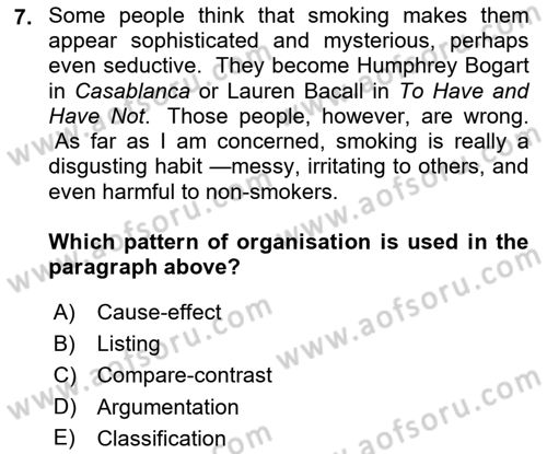 Communication Skills And Academic Reporting 1 Dersi 2022 - 2023 Yılı Yaz Okulu Sınav Soruları 7. Soru