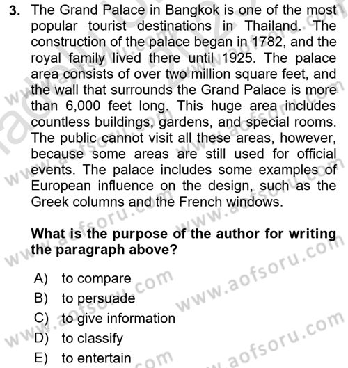 Communication Skills And Academic Reporting 1 Dersi 2023 - 2024 Yılı (Vize) Ara Sınav Soruları 3. Soru