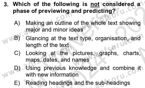 Communication Skills And Academic Reporting 1 Dersi 2024 - 2025 Yılı (Vize) Ara Sınav Soruları 3. Soru