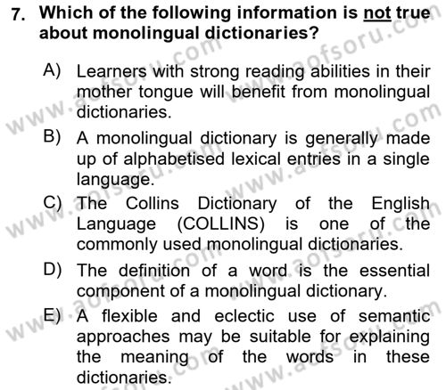 Communication Skills And Academic Reporting 1 Dersi 2024 - 2025 Yılı (Vize) Ara Sınav Soruları 7. Soru
