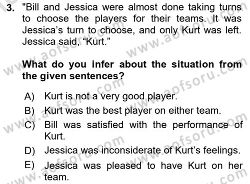 Communication Skills And Academic Reporting 1 Dersi 2024 - 2025 Yılı (Final) Dönem Sonu Sınav Soruları 3. Soru