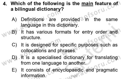 Communication Skills And Academic Reporting 1 Dersi 2024 - 2025 Yılı (Final) Dönem Sonu Sınav Soruları 4. Soru