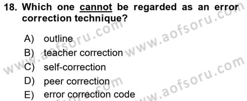 Communication Skills And Academic Reporting 1 Dersi 2024 - 2025 Yılı Yaz Okulu Sınav Soruları 18. Soru