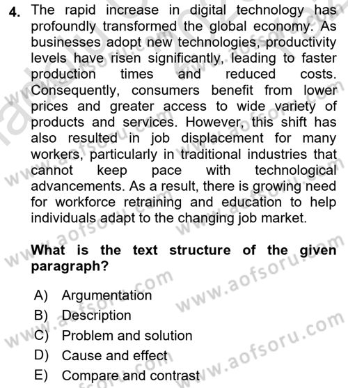 Communication Skills And Academic Reporting 1 Dersi 2025 - 2026 Yılı Yaz Okulu Sınav Soruları 4. Soru