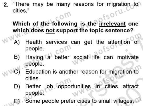 Communication Skills And Academic Reporting 2 Dersi 2022 - 2023 Yılı Yaz Okulu Sınav Soruları 2. Soru