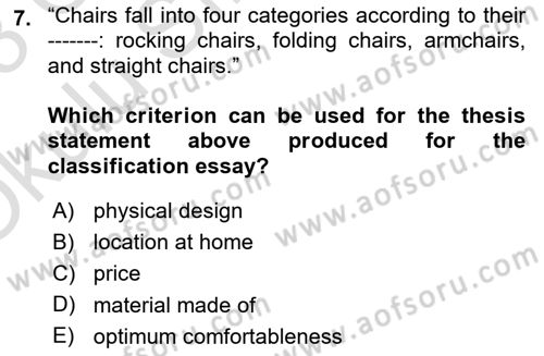 Communication Skills And Academic Reporting 2 Dersi 2022 - 2023 Yılı Yaz Okulu Sınav Soruları 7. Soru