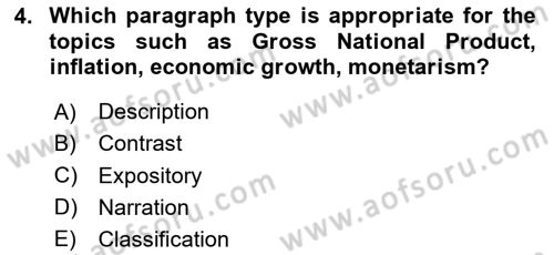 Communication Skills And Academic Reporting 2 Dersi 2023 - 2024 Yılı (Vize) Ara Sınav Soruları 4. Soru