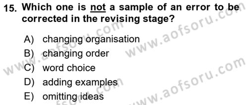 Communication Skills And Academic Reporting 2 Dersi 2023 - 2024 Yılı (Final) Dönem Sonu Sınav Soruları 15. Soru