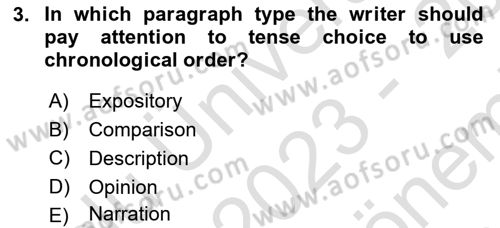 Communication Skills And Academic Reporting 2 Dersi 2023 - 2024 Yılı (Final) Dönem Sonu Sınav Soruları 3. Soru