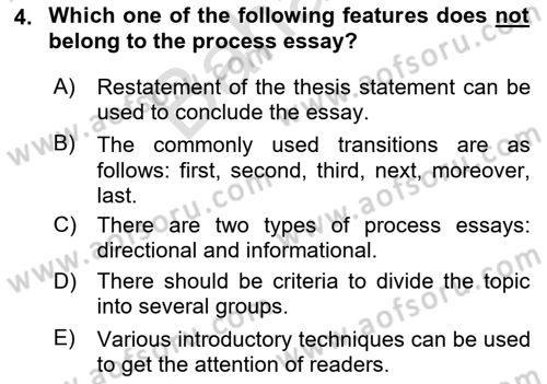 Communication Skills And Academic Reporting 2 Dersi 2023 - 2024 Yılı (Final) Dönem Sonu Sınav Soruları 4. Soru