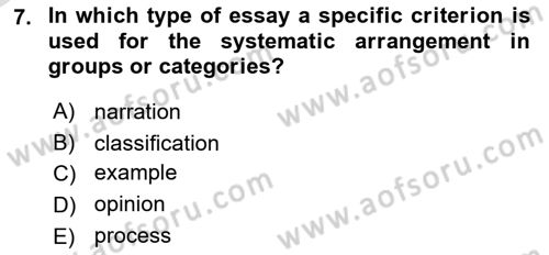 Communication Skills And Academic Reporting 2 Dersi 2023 - 2024 Yılı Yaz Okulu Sınav Soruları 7. Soru