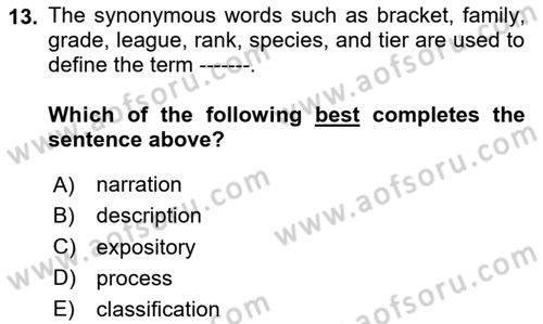 Communication Skills And Academic Reporting 2 Dersi 2024 - 2025 Yılı (Vize) Ara Sınav Soruları 13. Soru