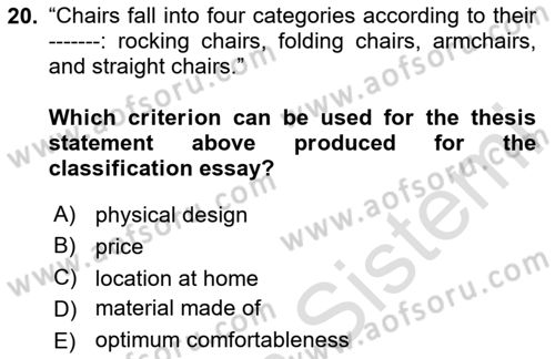 Communication Skills And Academic Reporting 2 Dersi 2024 - 2025 Yılı (Vize) Ara Sınav Soruları 20. Soru