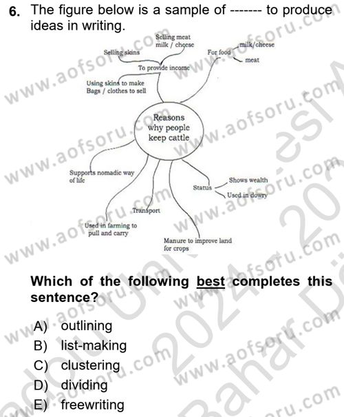 Communication Skills And Academic Reporting 2 Dersi 2024 - 2025 Yılı (Vize) Ara Sınav Soruları 6. Soru