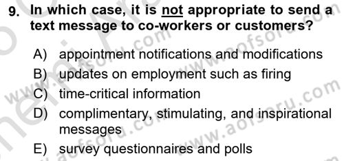 Communication Skills And Academic Reporting 2 Dersi 2024 - 2025 Yılı (Vize) Ara Sınav Soruları 9. Soru
