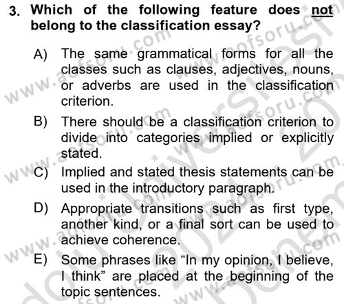 Communication Skills And Academic Reporting 2 Dersi 2024 - 2025 Yılı (Final) Dönem Sonu Sınav Soruları 3. Soru