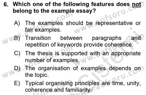 Communication Skills And Academic Reporting 2 Dersi 2024 - 2025 Yılı Yaz Okulu Sınav Soruları 6. Soru