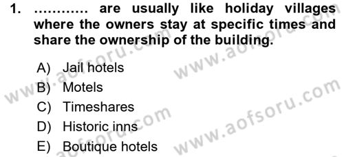 Turizm İçin İngilizce 1 Dersi 2015 - 2016 Yılı (Vize) Ara Sınav Soruları 1. Soru