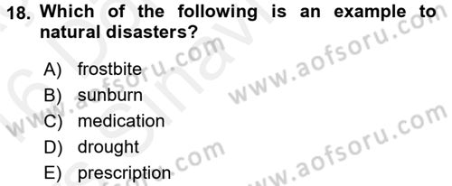 Turizm İçin İngilizce 1 Dersi 2015 - 2016 Yılı Tek Ders Sınav Soruları 18. Soru