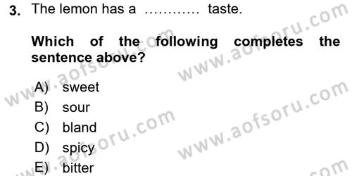 Turizm İçin İngilizce 1 Dersi 2016 - 2017 Yılı (Final) Dönem Sonu Sınav Soruları 3. Soru