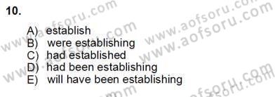 Bağlamsal Dilbilgisi 1 Dersi Ara Sınavı Deneme Sınav Soruları 10. Soru
