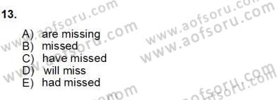 Bağlamsal Dilbilgisi 1 Dersi 2012 - 2013 Yılı (Vize) Ara Sınav Soruları 13. Soru
