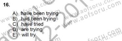 Bağlamsal Dilbilgisi 1 Dersi 2012 - 2013 Yılı (Vize) Ara Sınav Soruları 16. Soru