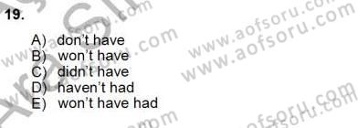 Bağlamsal Dilbilgisi 1 Dersi Ara Sınavı Deneme Sınav Soruları 19. Soru