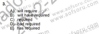 Bağlamsal Dilbilgisi 1 Dersi Ara Sınavı Deneme Sınav Soruları 3. Soru