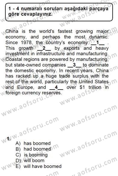 Bağlamsal Dilbilgisi 1 Dersi 2012 - 2013 Yılı (Final) Dönem Sonu Sınav Soruları 1. Soru