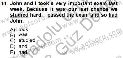 Bağlamsal Dilbilgisi 1 Dersi 2012 - 2013 Yılı (Final) Dönem Sonu Sınav Soruları 14. Soru