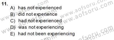 Bağlamsal Dilbilgisi 1 Dersi Ara Sınavı Deneme Sınav Soruları 11. Soru