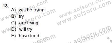 Bağlamsal Dilbilgisi 1 Dersi Ara Sınavı Deneme Sınav Soruları 13. Soru