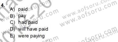 Bağlamsal Dilbilgisi 1 Dersi Ara Sınavı Deneme Sınav Soruları 4. Soru