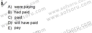 Bağlamsal Dilbilgisi 1 Dersi Ara Sınavı Deneme Sınav Soruları 5. Soru