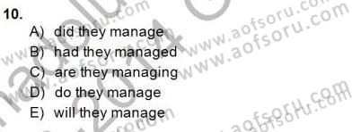 Bağlamsal Dilbilgisi 1 Dersi 2013 - 2014 Yılı (Final) Dönem Sonu Sınav Soruları 10. Soru