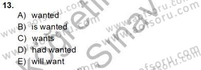 Bağlamsal Dilbilgisi 1 Dersi 2013 - 2014 Yılı (Final) Dönem Sonu Sınav Soruları 13. Soru