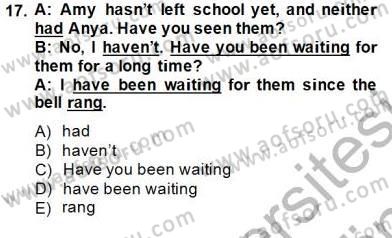 Bağlamsal Dilbilgisi 1 Dersi 2013 - 2014 Yılı (Final) Dönem Sonu Sınav Soruları 17. Soru