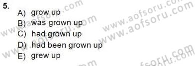 Bağlamsal Dilbilgisi 1 Dersi 2013 - 2014 Yılı (Final) Dönem Sonu Sınav Soruları 5. Soru