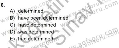 Bağlamsal Dilbilgisi 1 Dersi 2013 - 2014 Yılı (Final) Dönem Sonu Sınav Soruları 6. Soru