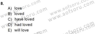 Bağlamsal Dilbilgisi 1 Dersi 2013 - 2014 Yılı (Final) Dönem Sonu Sınav Soruları 8. Soru