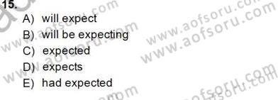 Bağlamsal Dilbilgisi 1 Dersi 2014 - 2015 Yılı (Vize) Ara Sınav Soruları 15. Soru
