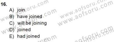 Bağlamsal Dilbilgisi 1 Dersi Ara Sınavı Deneme Sınav Soruları 16. Soru