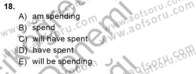 Bağlamsal Dilbilgisi 1 Dersi 2014 - 2015 Yılı (Vize) Ara Sınav Soruları 18. Soru