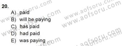 Bağlamsal Dilbilgisi 1 Dersi 2014 - 2015 Yılı (Vize) Ara Sınav Soruları 20. Soru