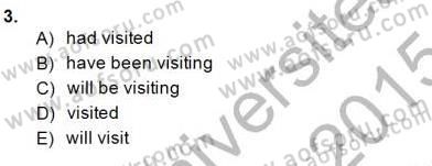 Bağlamsal Dilbilgisi 1 Dersi 2014 - 2015 Yılı (Vize) Ara Sınav Soruları 3. Soru