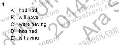 Bağlamsal Dilbilgisi 1 Dersi Ara Sınavı Deneme Sınav Soruları 4. Soru