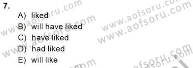 Bağlamsal Dilbilgisi 1 Dersi 2014 - 2015 Yılı (Vize) Ara Sınav Soruları 7. Soru