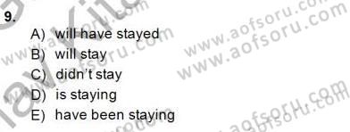 Bağlamsal Dilbilgisi 1 Dersi 2014 - 2015 Yılı (Vize) Ara Sınav Soruları 9. Soru